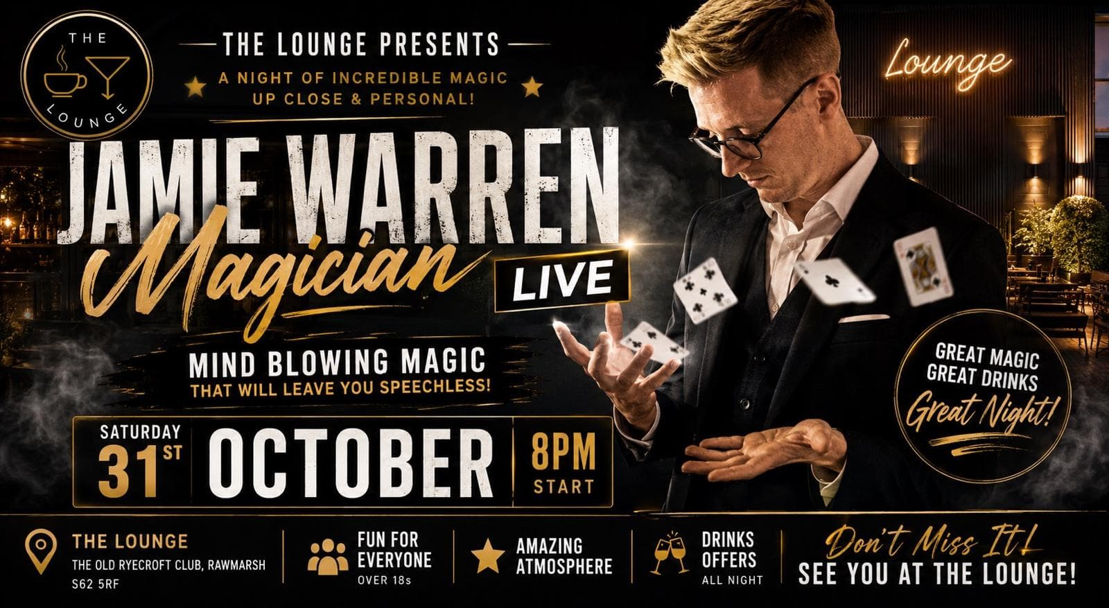 Jamie Warren Magician at The Lounge